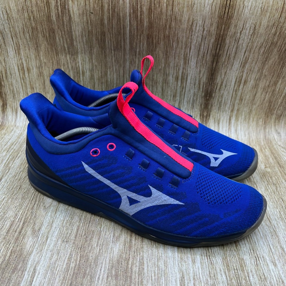 Mizuno TC-01 Training Shoes Men's Size 12.5 Blue Knit Stability Sneakers